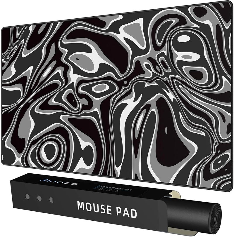 Rinaze Large Gaming Mouse Pad with Superior Micro-Weave Cloth, Extended Desk Mousepad with Stitched Edges, Anti-Slip Keyboard Pad for Computer, Home and Gaming - Image 1